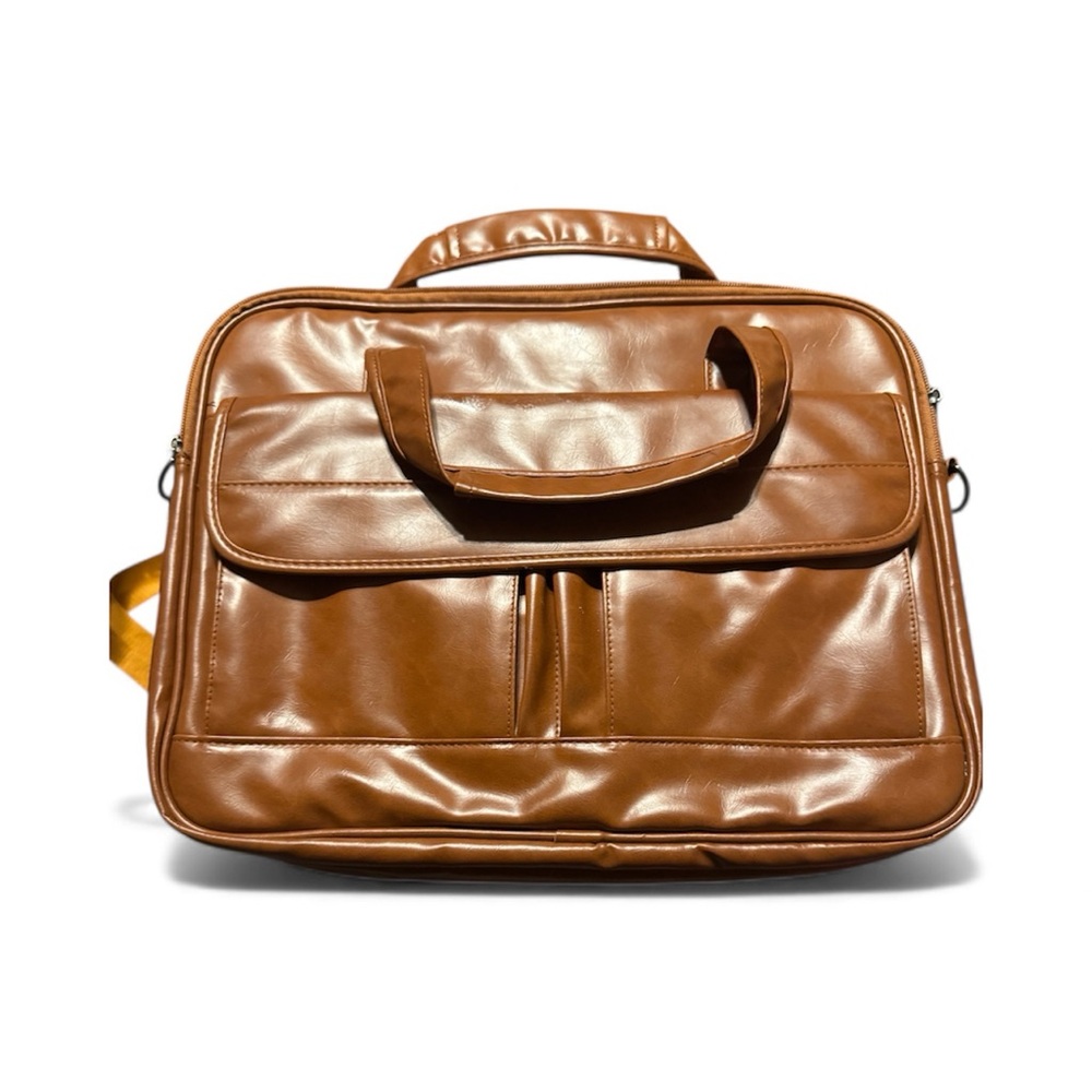 Briefcase- faux leather, new